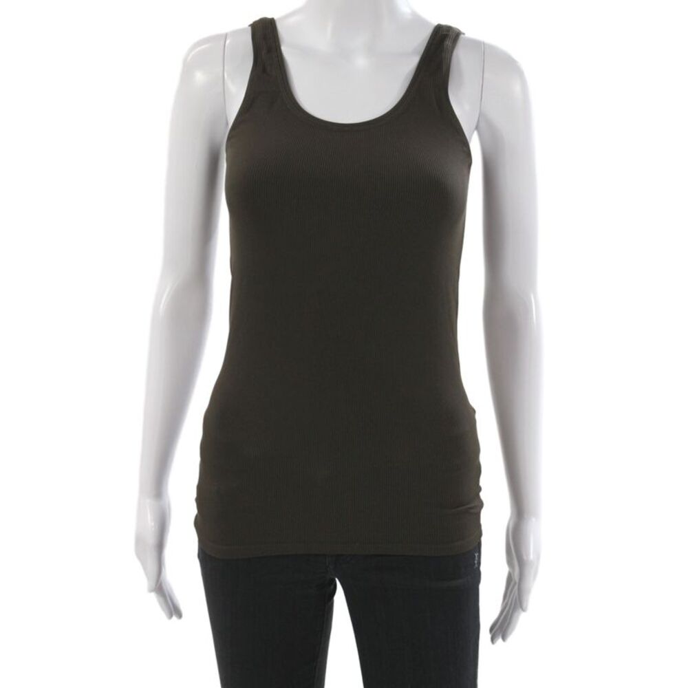 Bordeaux Women Brown Scoop Neck Basic Tank Sleeveless Size One Size